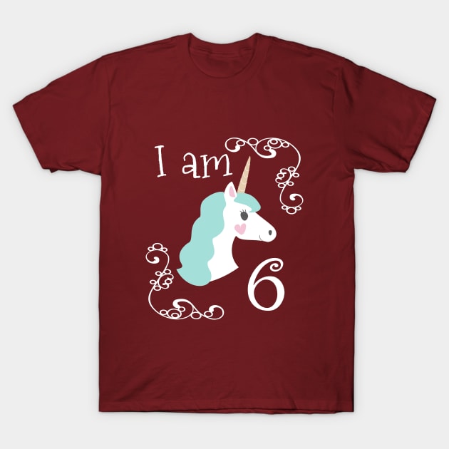 Sixth Birthday Unicorn T-Shirt by Fellball